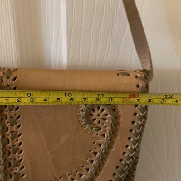 VINTAGE gorgeous braided hand tooled leather purse shoulder bag - Picture 5 of 11